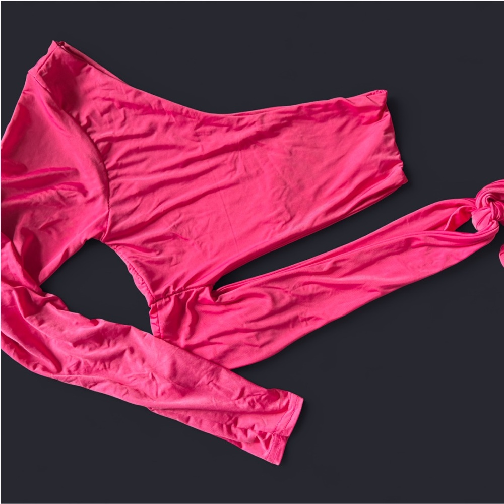 Nasty Gal Hot Pink One-Shoulder Crop Top